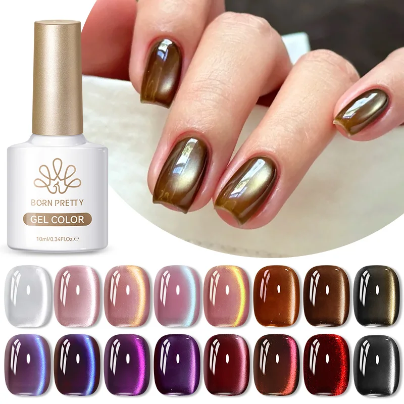 BORN PRETTY 10ml marrón púrpura negro rojo gato esmalte de Gel magnético manicura remojo de Gel UV barniz para decoración de uñas otoño invierno uñas