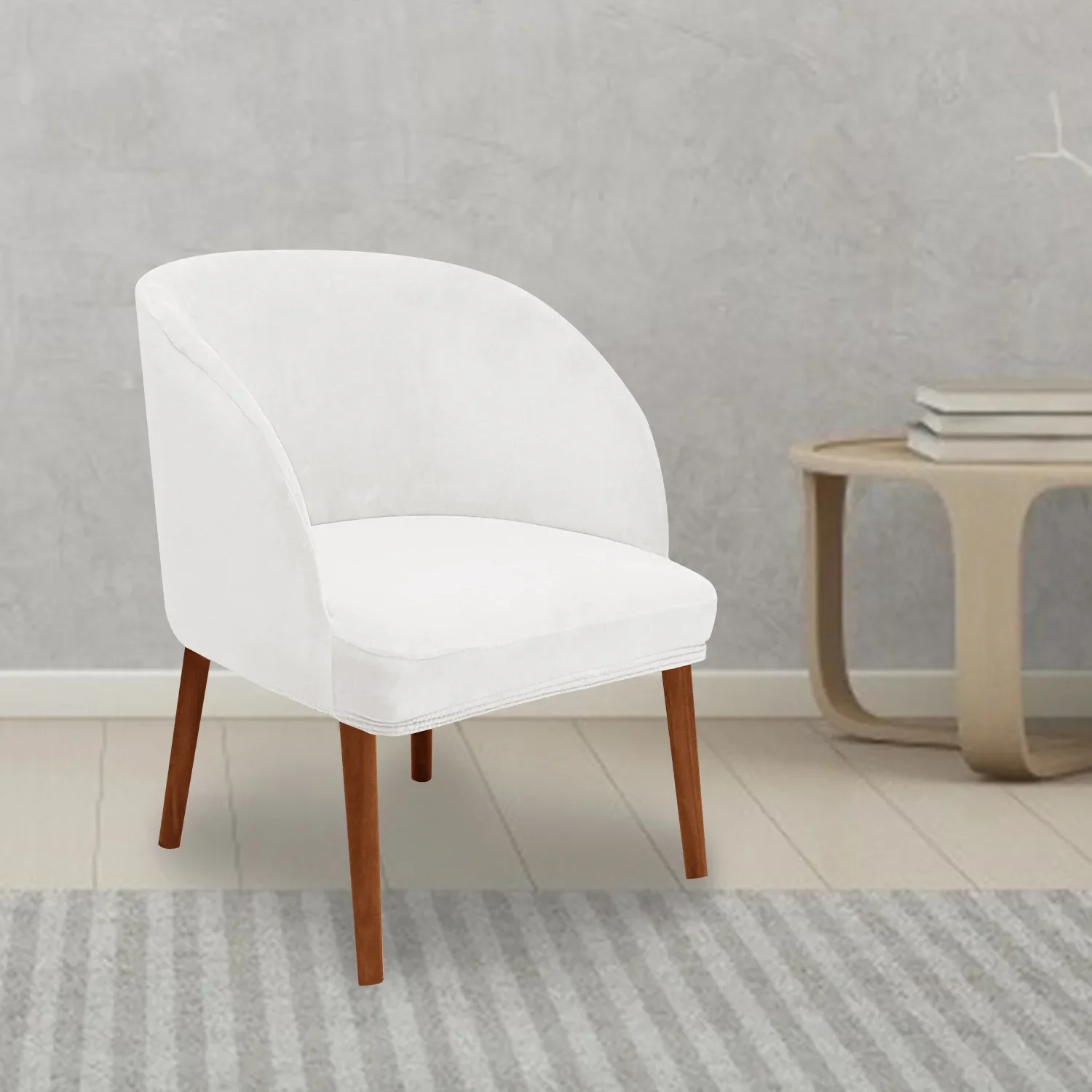 غطاء كرسي مخملي حديث بنصف دائرة بأجنحة صغيرة غطاء خلفي بسيط مرن على شكل قوس غير قياسي للديكور المنزلي #1