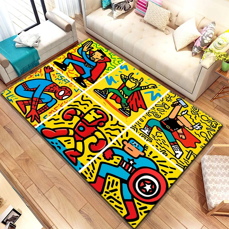 Alfombra del universo de Marvel de Iron Man para sala de estar, suelo de dormitorio, decoración de dormitorio, Alfombra de cocina, alfombra de exterior, hogar, Alfombra de área, suelo de baño