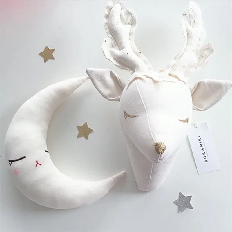 

Ins Animals Unicorn Deer Head Toys Wall Hanging Mounts Decor 3D Head Wall Hanging Ornaments Art Kids Room Wall Decoration Toys