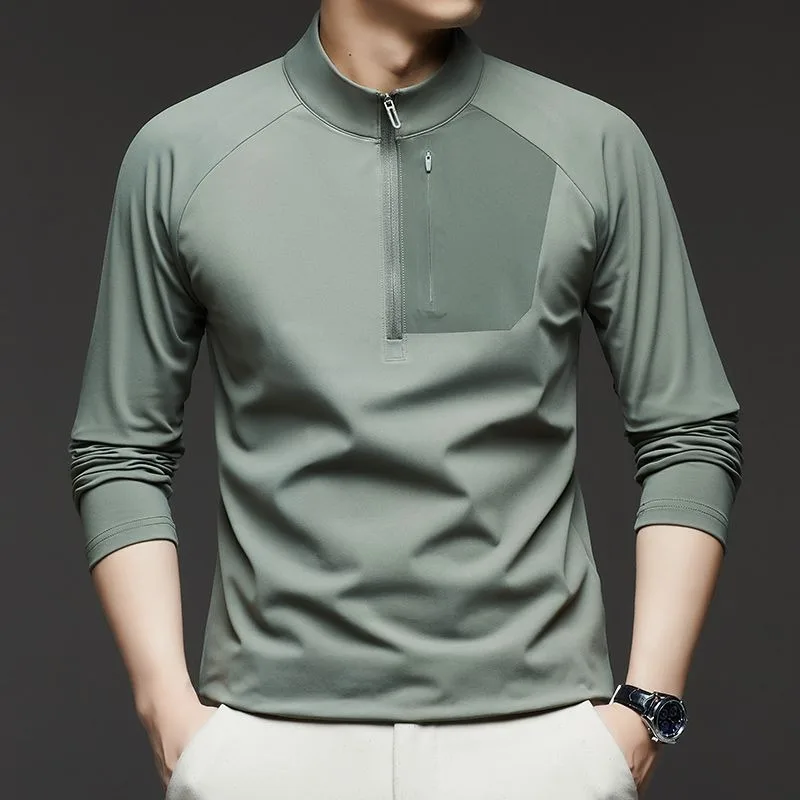 Man's Warm Winter T-shirts With Fleece Sports Wear Quality Tops & Tee Long Sleeve Outdoor Casual