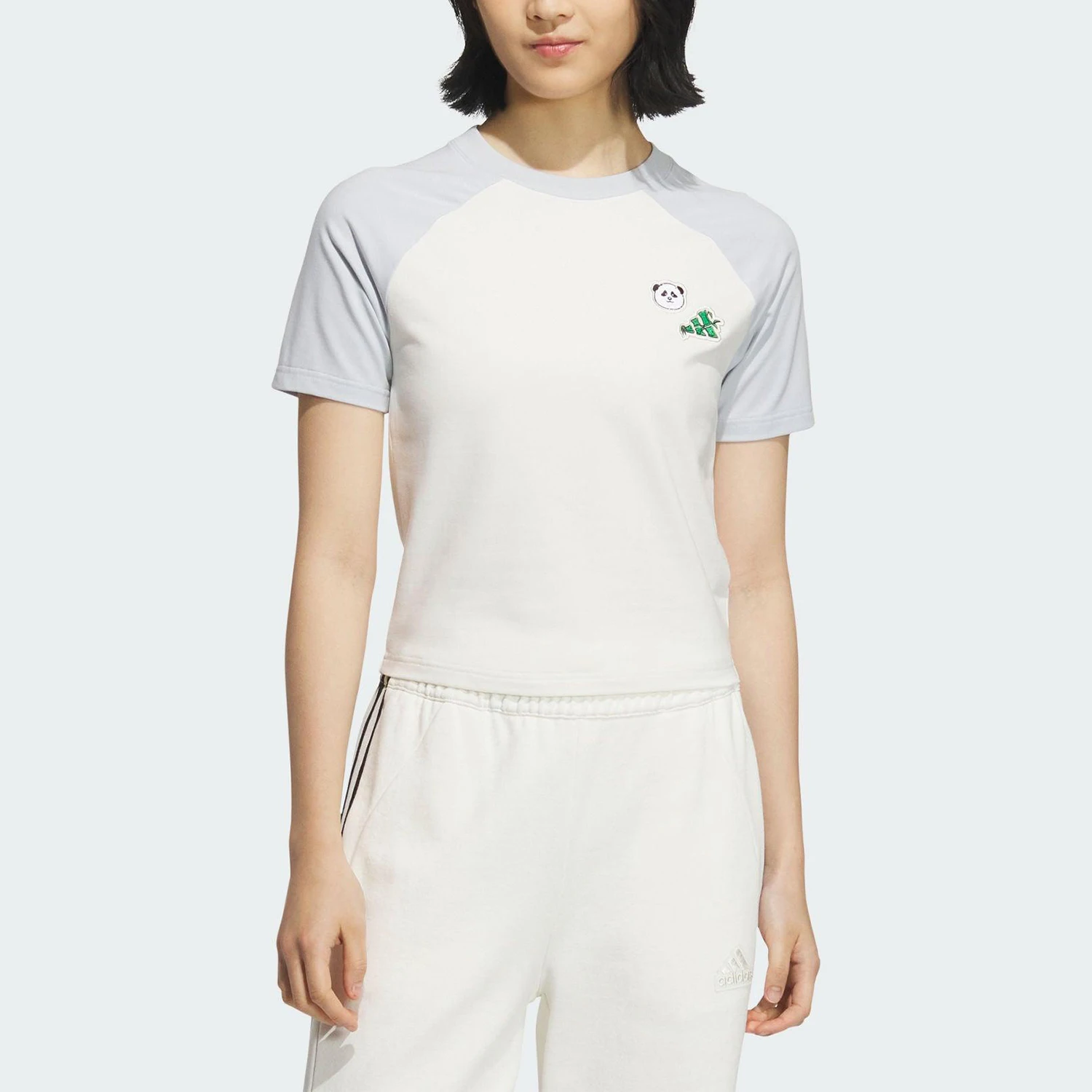 

Adidas genuine genuine 2025 Summer Women's Patchwork Print Casual Short Sleeve T-Shirt KC0974