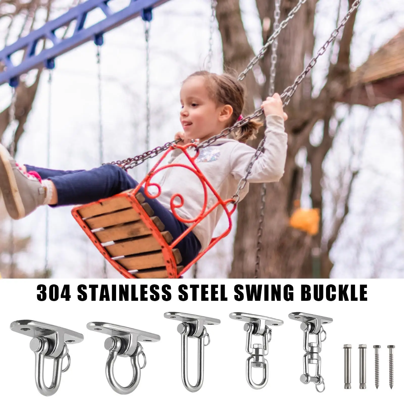 

360 Rotating Brackets 304 Stainless Steel Swing Hammock Hanging Eye Plate For Swing Strength Training Boat Buckle Swing Hangers