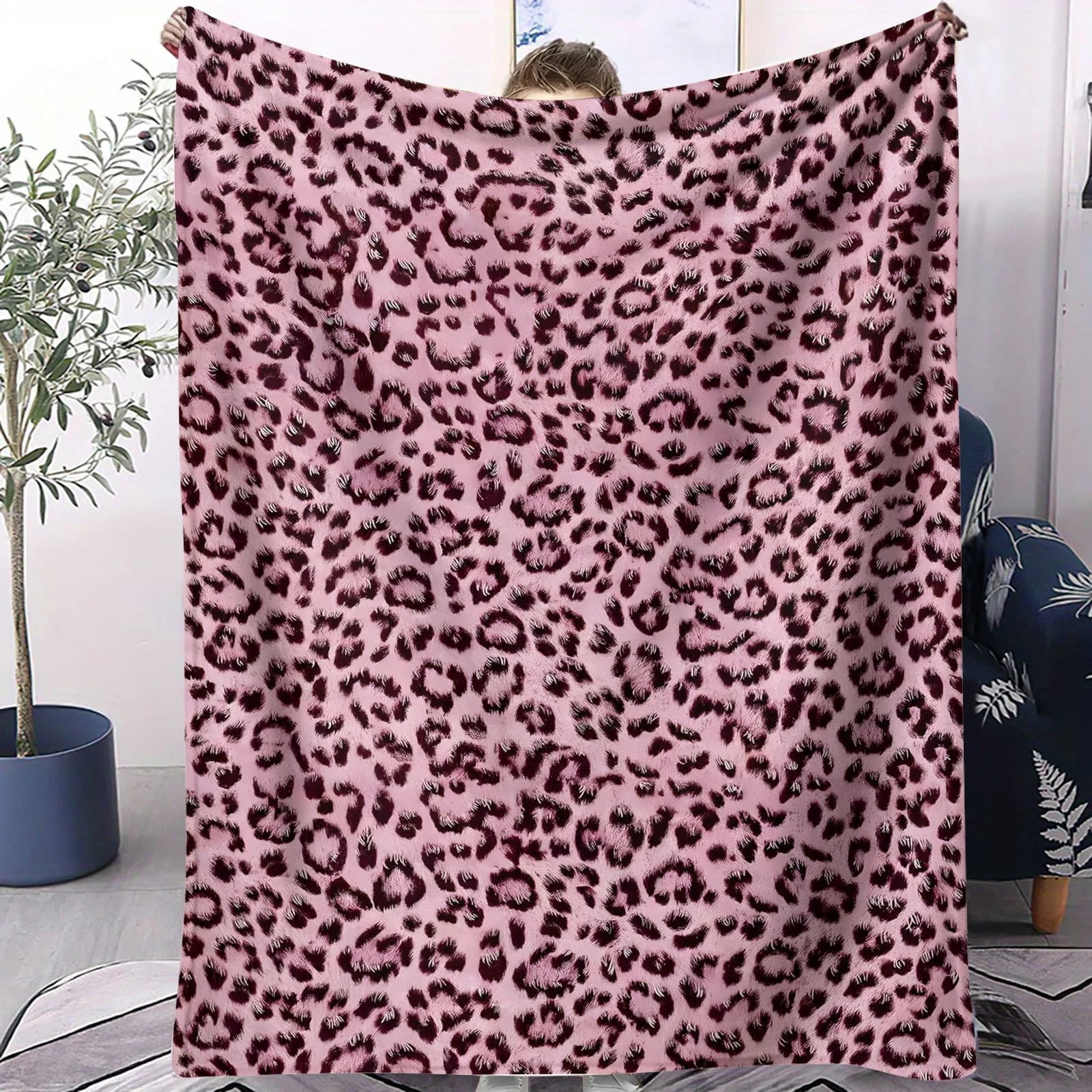 Manta con estampado de leopardo nebuloso púrpura y negro, suave estilo salvaje, forro polar para camas, sofá, decoración del hogar, adultos, niños, regalo cálido y acogedor