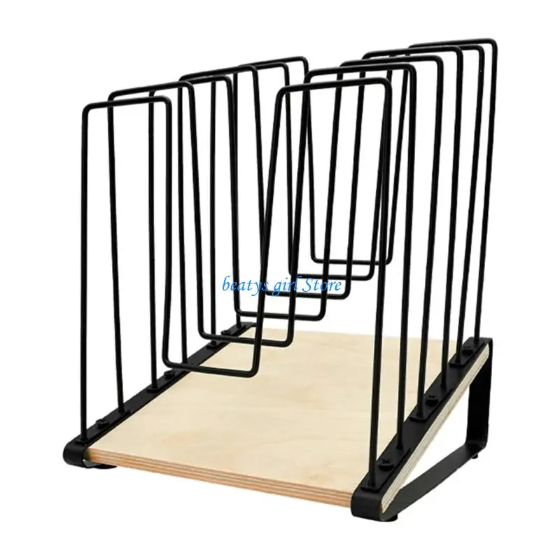 C7AB 5 Section Tilted Desktop File Organiser Metal Document Sorter Storage Rack