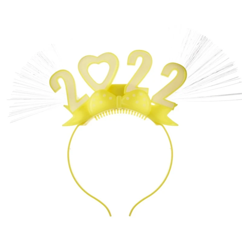 2022 Pattern Lighted Headband Luminous Headpiece for New Years Eve Party