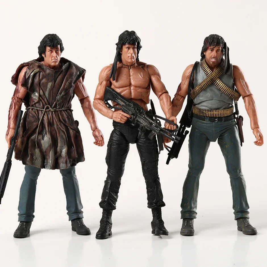 NECA First Blood Series John J Rambo Action Figure Excellent Model Toy Collectables