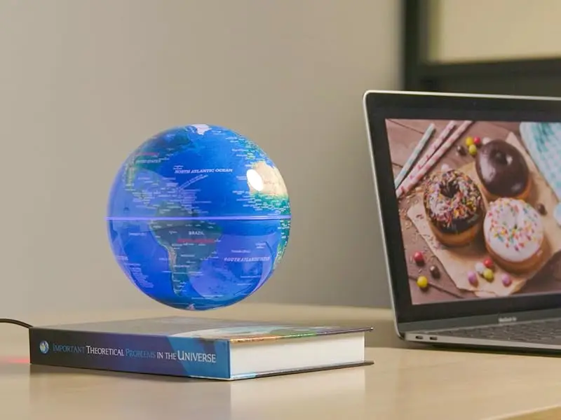 Magnetic Levitation Globe with Colors LED Lights, Rotating Globe World Map Book Base for Home Office Desk for Men Boys and Girls