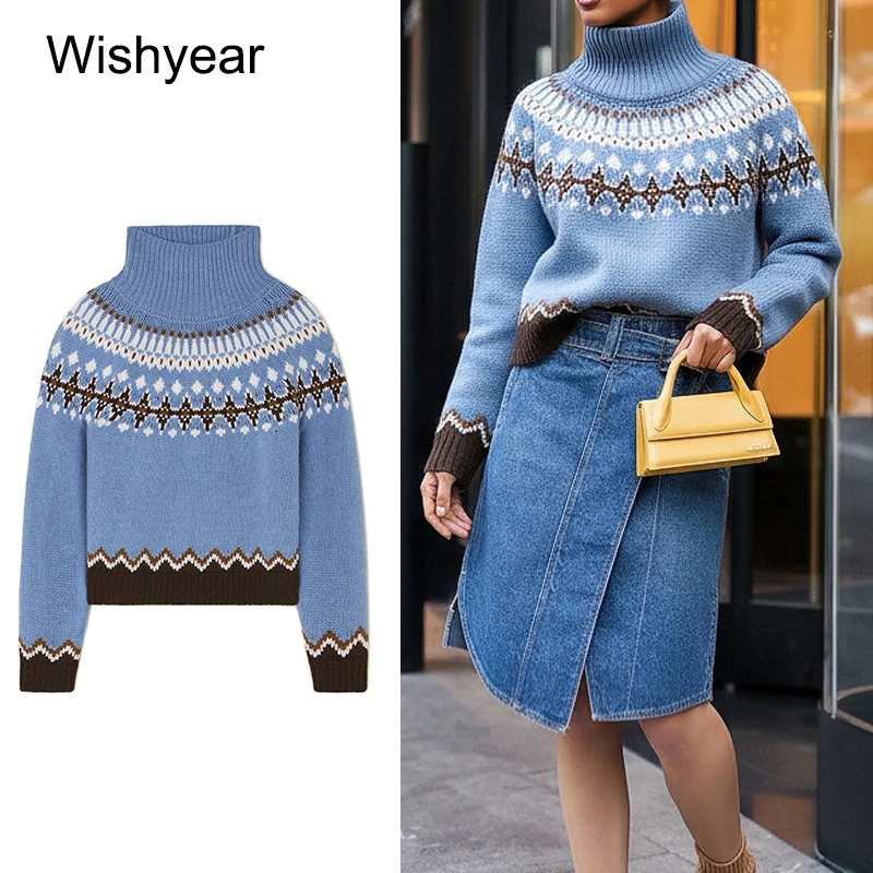 

Новый женский зимний пуловер с высоким воротом и длинными рукавами, термотоп, вязаный свитер, модная полосатая лоскутная базовая повседневная одежда