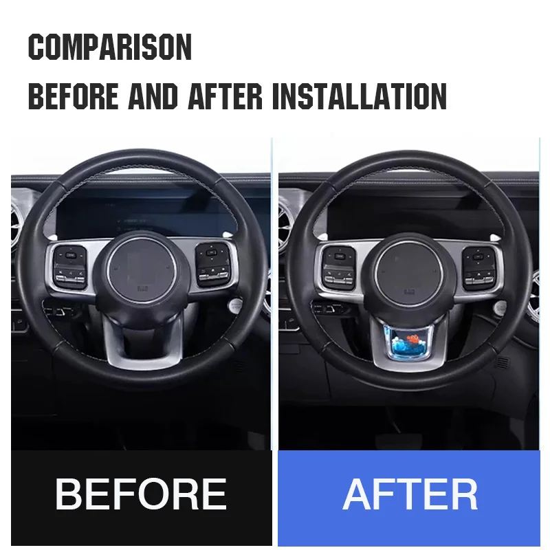 Steering Wheel Dynamic Fluid Glitter Trim Water Wave Sparkle Effect Decoration For Tank 300 2021 2022 2023 2024 Accessories