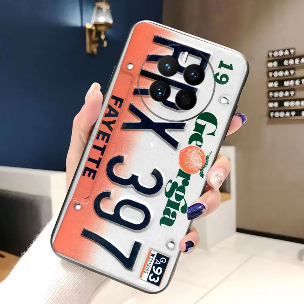 Vintage Retro License Plate Cover Phone Case For HUAWEI P50 P40 P30 P20 P10 P9 P SMART MATE 30 20 20X 10 Pro Lite Case Funda