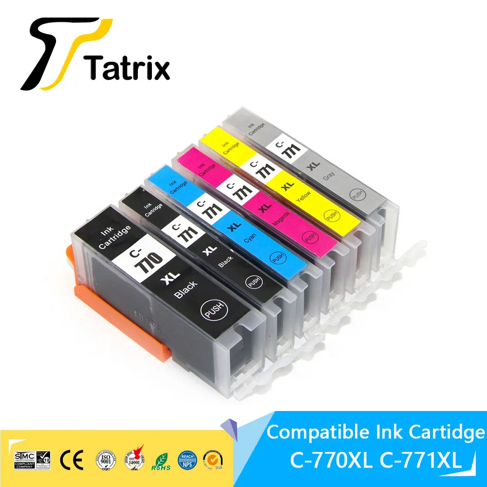 

Tatrix PGI-770 CLi-771 PGI-770XL PGI770 CLI-771XL CLI771 Compatible Printer Ink Cartridge for Canon PIXMA MG5770 MG6870 MG7770