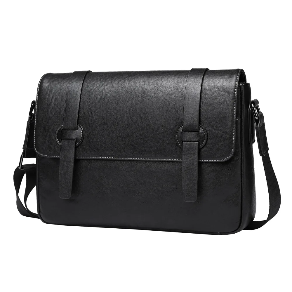 New Genuine Messenger Luxury Man Bag Leather Shoulder Horizontal Large Capacity Crossbody Vintage Cowhide Men's Bag Brief Case