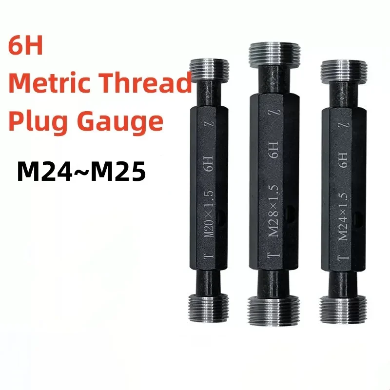 

1 Uds M24-M25 calibre Mer-cury de acero calibre de enchufe de rosca fina métrica alta calidad al por mayor 6H M24 M25