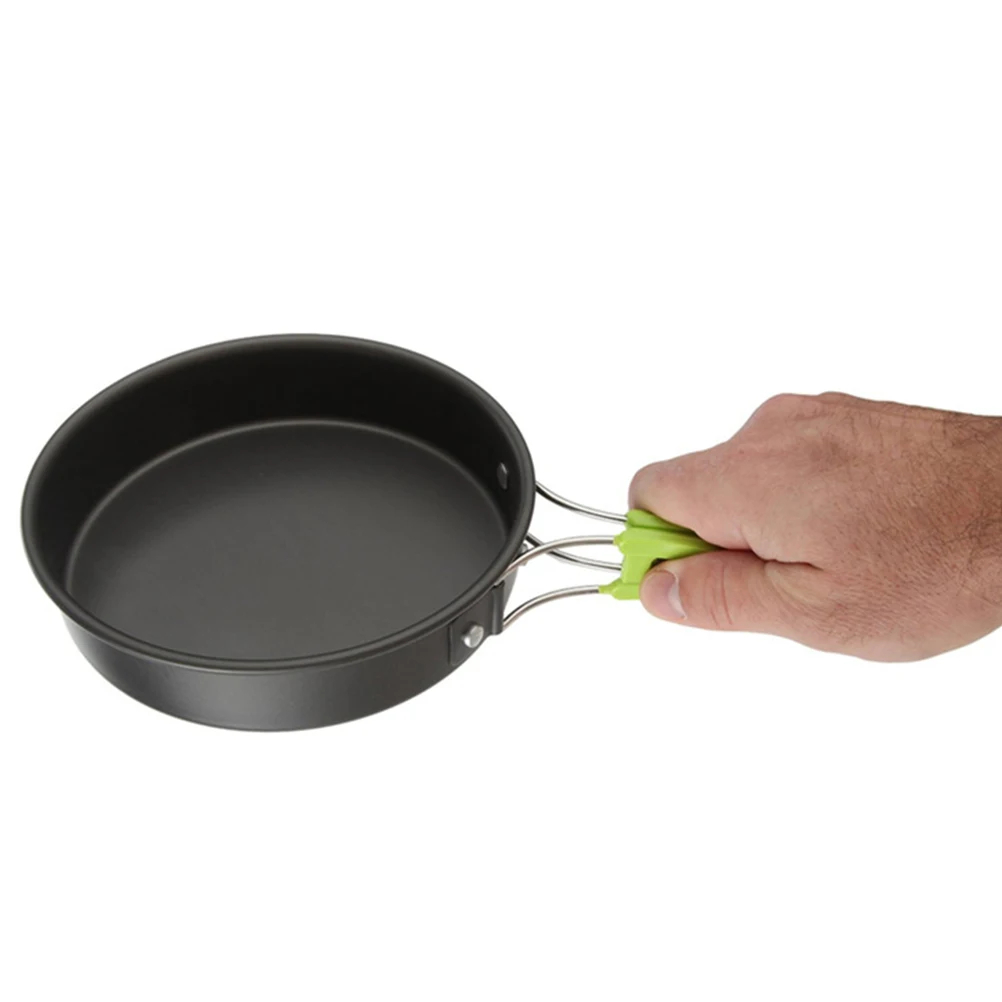 

10 Pcs Camping Pan Set Kit Flatware for Outdoor Cookware Cooking Utensils 1-2 Person