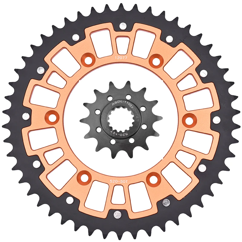 

520 14T 50T Front Rear Sprocket 125 EXC 200 250 XC MXC 250 EXC-F SX-F 300 EXC XC-W 360 450 500 EXC XC-W For KTM For Husqvarna