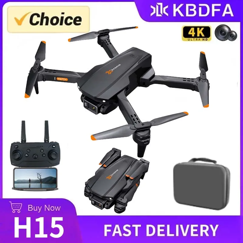 KBDFA H15 RC 전문 듀얼 HD 카메라, 항공 사진, FPV 헬리콥터, 장애물 회피, 접이식 RC 쿼드콥터 장난감 