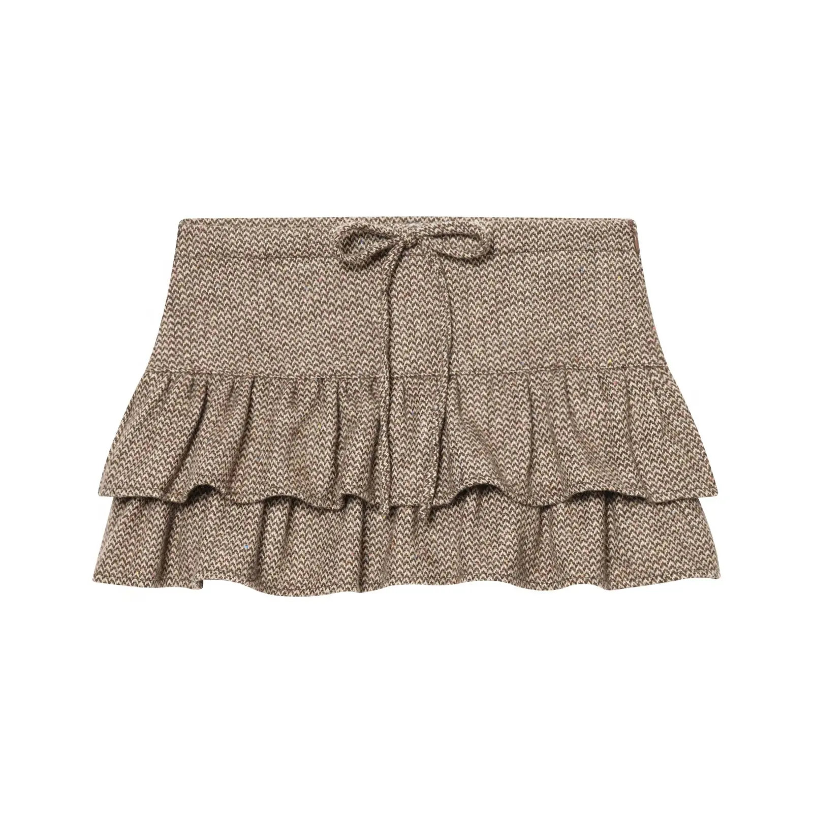 

Женская летняя юбка-брюки 2026 года: новая модная повседневная модель с оборками и узором «ёлочка», ретро-стиль