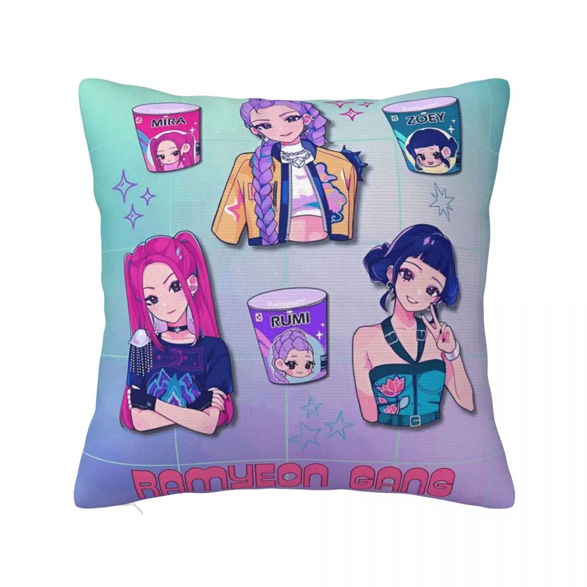 

Kpop Demon Hunters Huntrix Movie Pillowcase Printed Fabric Cushion Cover Decorative Pillow Case Cover Home Square 40*40cm