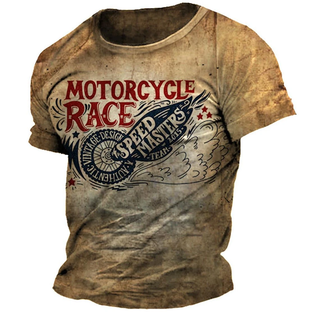 Vintage 66 Route T-Shirt For Men 3D Printed Biker Motor Men\'s Clothing Oversized Short Sleeve Tops Tees Shirt Men Camiseta 6XL