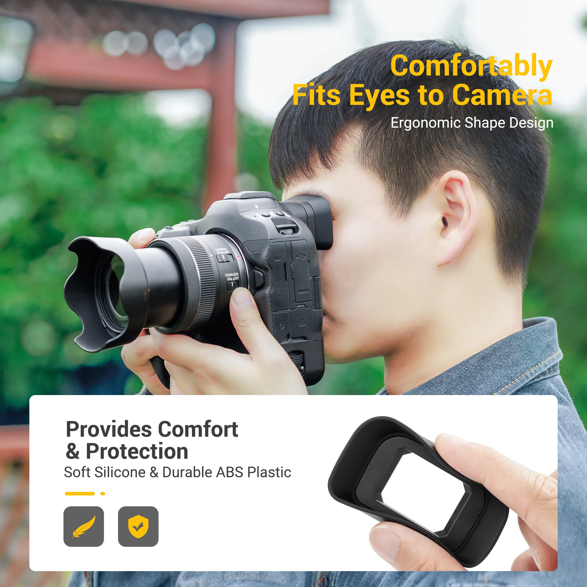 ER-h / ER-hE Eyecup Eyepiece Soft Silicon Extended Camera Eye Cup Eyeshade Viewfinder for Canon EOS R3 Replaces Canon ER-h/ER-hE