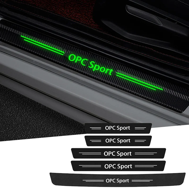 Светящаяся лента против царапин для порога автомобильной двери, защитная полоса для багажника Opel OPC Sport Astra G Insignia Corsa Antara Meriva