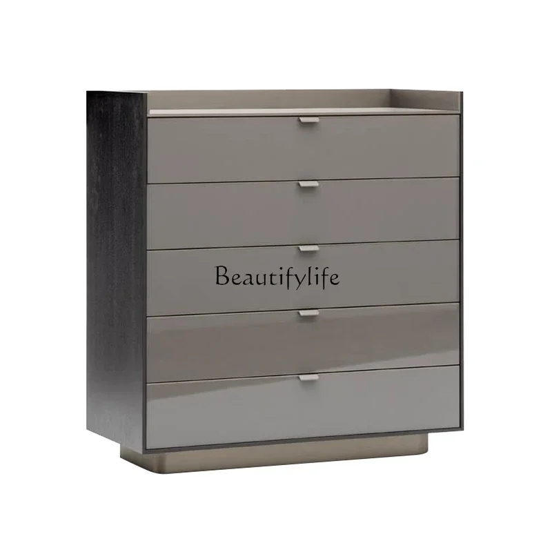 

Z.Italian minimalist paint chest cabinet high-end piano paint storage locker