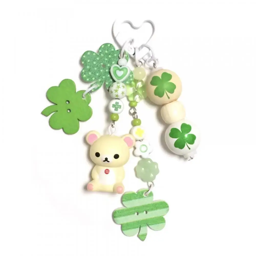 Rilakkuma Four leaf clover series pendant Lovers lucky Key buckle Mobile pendant Bag decorate a birthday present Holiday gifts