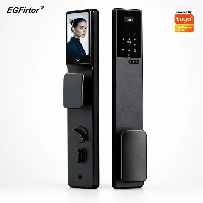 Tuya Wiifi New Aluminum Alloy Smart Door Lock with Facial Recognition Fingerprint Password and Palm Print Access