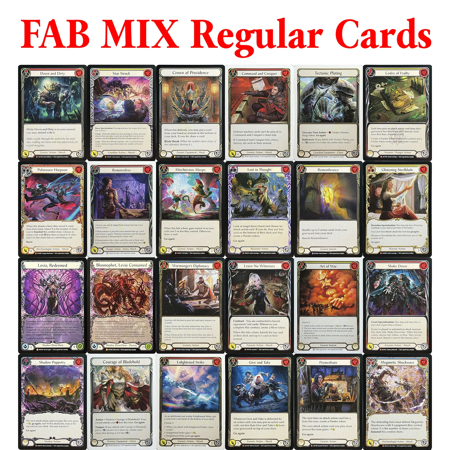 FAB MIX Reglar Game Proxy Cards Levia، Redeemed Lost in Thought Remembrance Mischievous Meeps Pulsewave Harpoon TCG Toys Cards #6