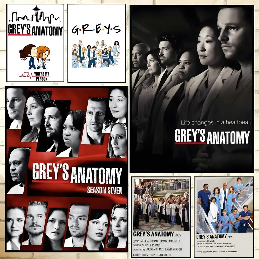 Poster  HD art sticky wall waterproof home living room bedroom bar aesthetic decoration G-Greys Anatomy