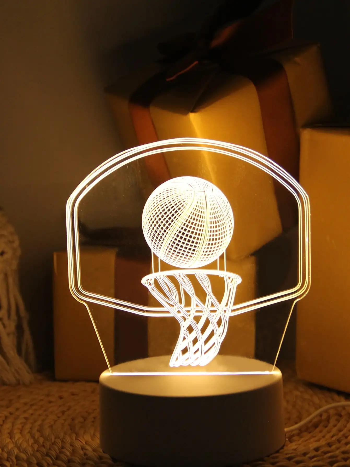 1 قطعة USB ثلاثية الأبعاد كرة السلة اطلاق النار الإبداعية ضوء الليل USB الجدة ليلة ضوء ديكور الجدول مصباح LED مكتب الخفيفة #1