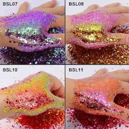 1kg Wholesale Chameleon Shaped Mix Color Glitter Chunky Glitter