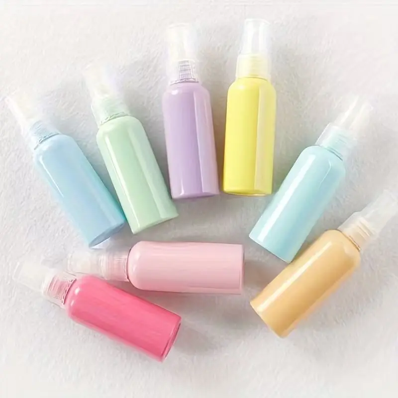8pcs50ml colored spray bottle, macaron-colored portioned bottle, fine mist spray bottle, cosmetic bottle, hand sanitizer bottle