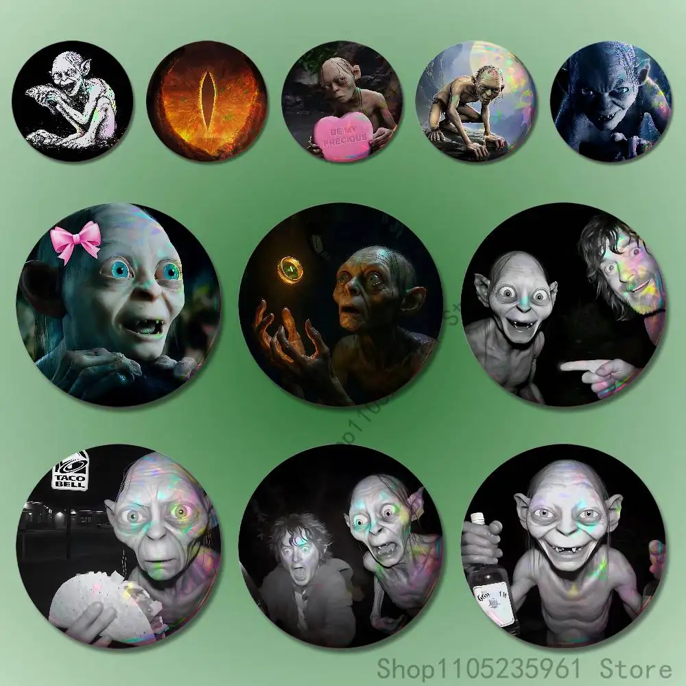 

G-Gollum L-Lord R-Rings Memes Pin Tinplate Round Brooch Cosplay Nijigen Otaku Culture Badges 58mm 44mm 32mm 75mm 25mm