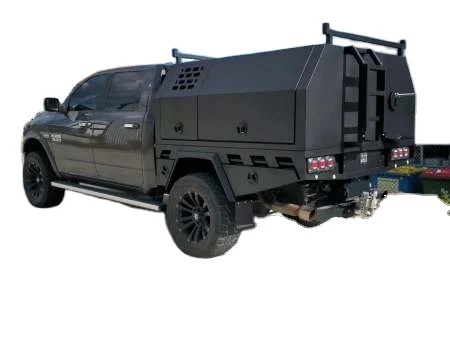 Aluminum Silver Durable Ute Tray And Canopy With Mud Guards Ladder Toolbox For Pickup Truck
