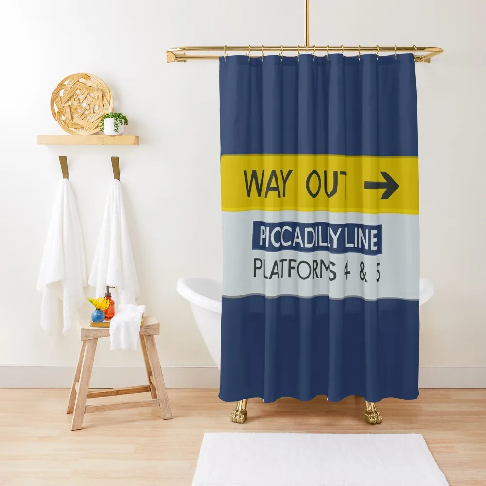 London Underground Way Out Sign (Picadilly Line) Shower Curtain Bathroom Decor Toilet Accessories Bathroom Curtain