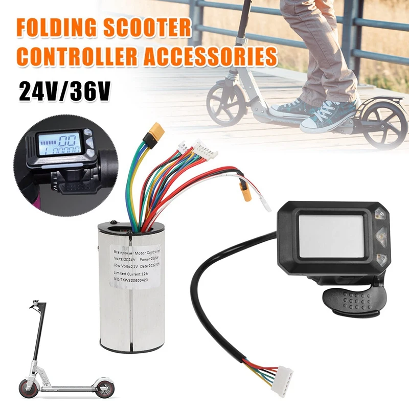 36V Electric Scooter Controller+LCD Display Accelerator+Brake Motor Controller Electric Scooter Accelerator Set Parts