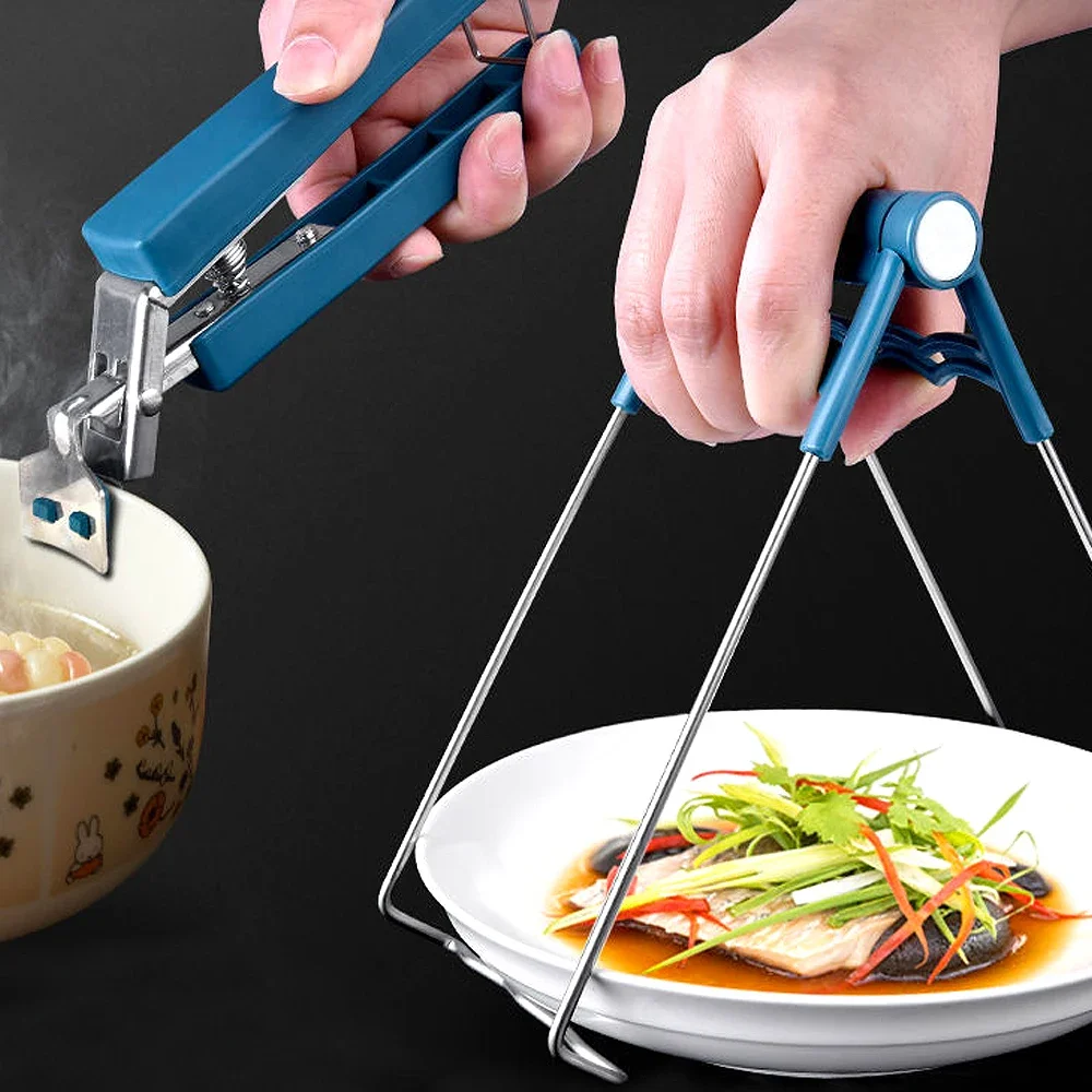 Anti-scalding Clip Modern Kitchen Utensils Dishwashing Tongs Silicone Gloves Microwave Oven Tray Anti-slip Pot Clamps Accessory