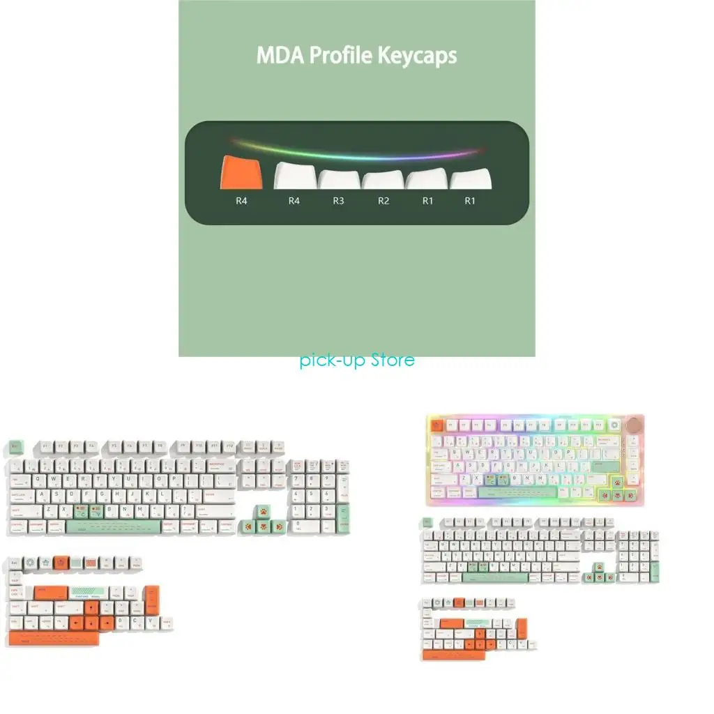 

Q5WA Qingyan Theme Keycaps PBT Dye Sublimation Profile MDA 139 keys for DIY Layout Mechanical Keyboard Customize Caps