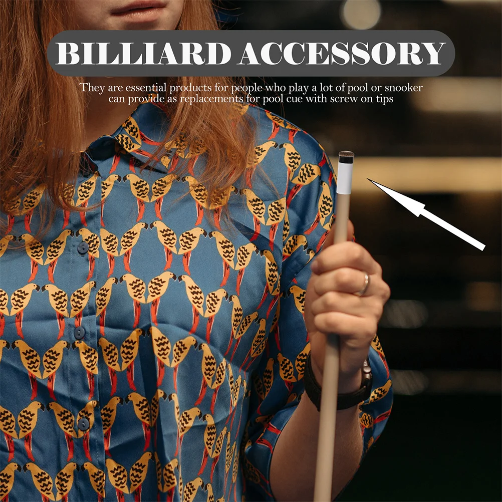 

6Pcs Billiard Cue Tips Pool Replacement Screw-on Plastic Pool Stick Tips Easy Installation Repair Set Billiard Replacements