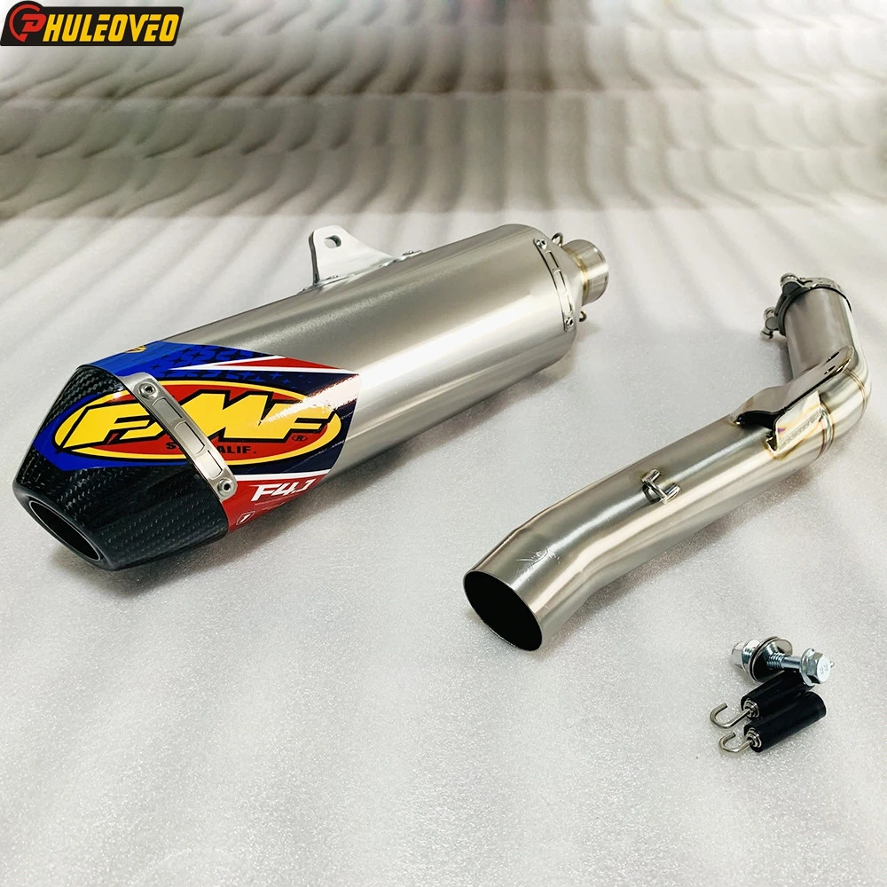 Titanium Alloy for Yamaha YZ450F 2014-2017 YZ450FX 2016-2018 Motorcycle Exhaust Muffler Escape Link Pipe Carbon Exhaust Escape