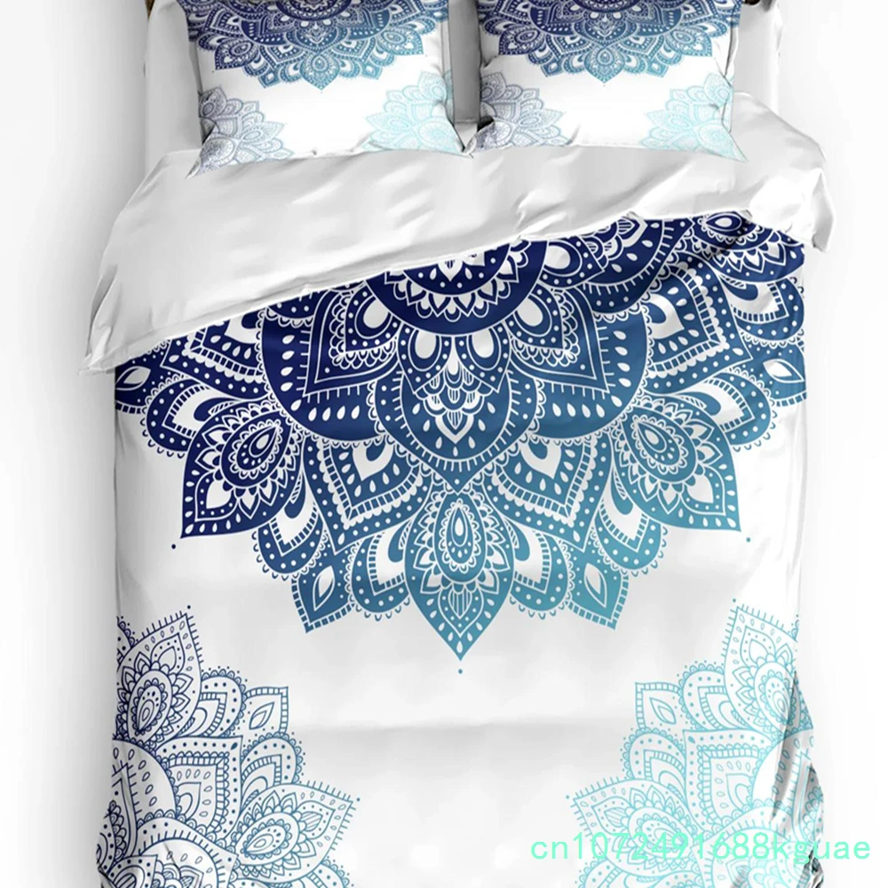 Colorful Mandala Flower Bohemia Duvet Cover Bed Bedding Set Home Textile Quilt Cover Pillowcases Bedroom Bedding Set No Sheet