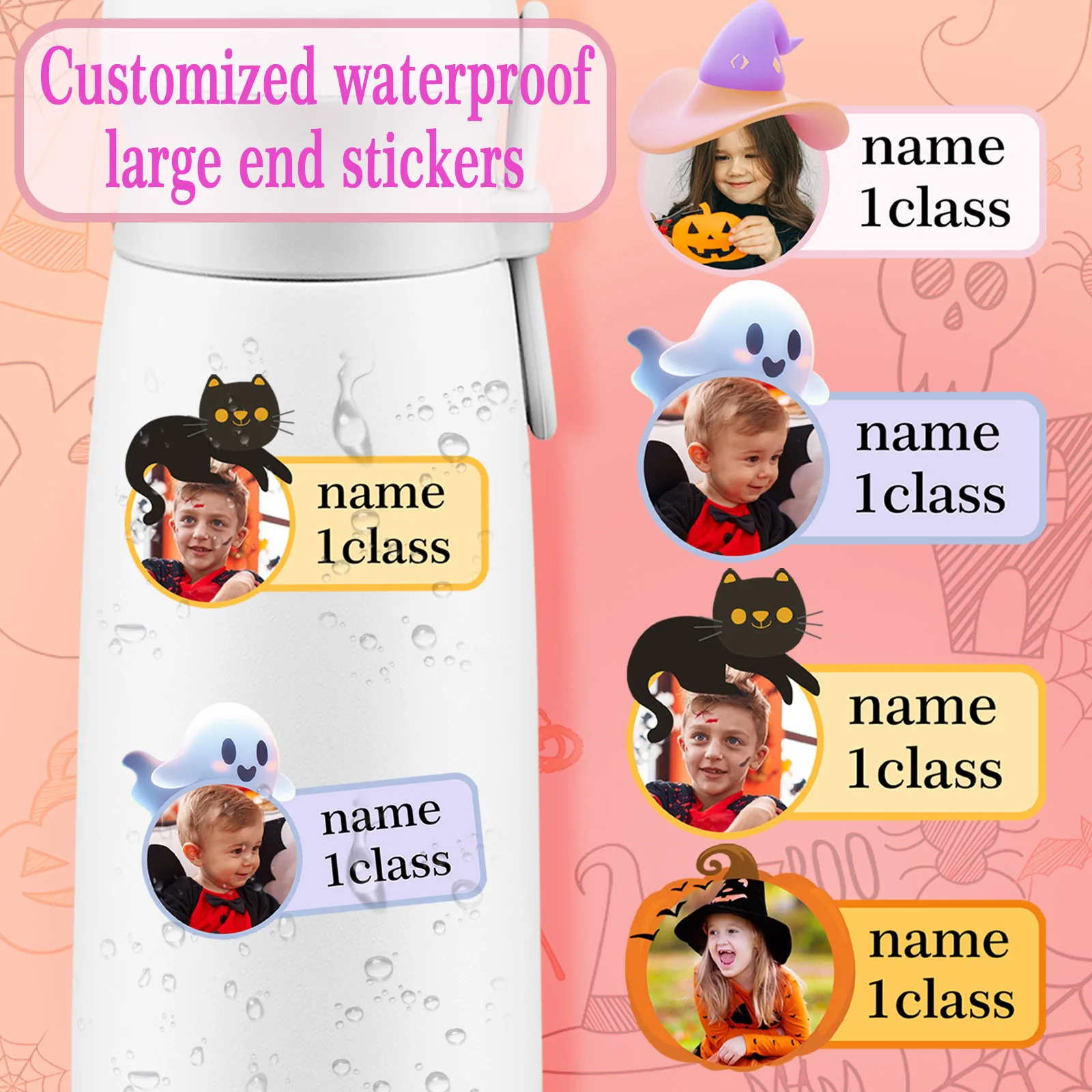 Custom Kids Name Stickers, Halloween Stickers, Gift Boxes, Wrapping Gift Stickers, Personalized Waterproof Stickers ZP1