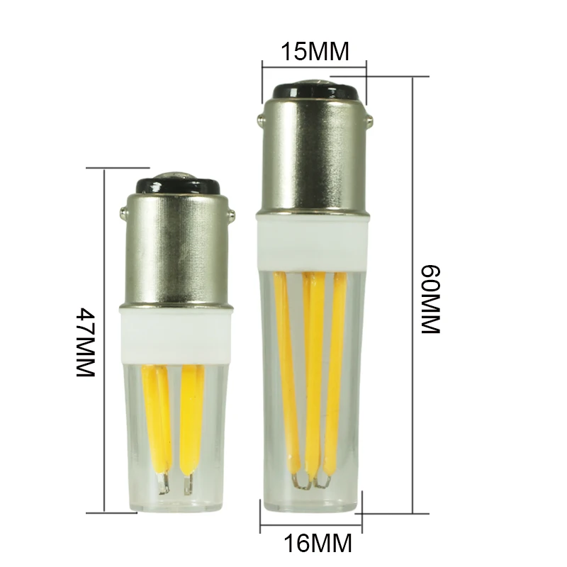 Ampolleta LED Filament Light B15 BA15D 220V 110v Dimmable 2W 3W Spotlight for Refrigerator Sewing Indoor Home Lamp Candle Bulb