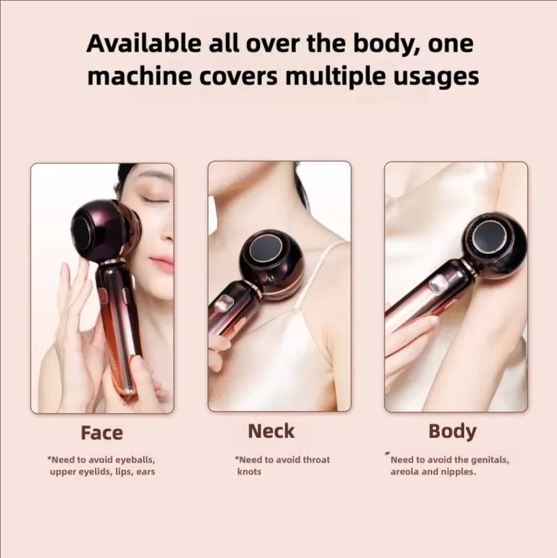أداة تجميل الوجه RF مدلك رفع الرقبة التنظيف العميق بالموجات فوق الصوتية جهاز تجميل الوجه تبييض البشرة