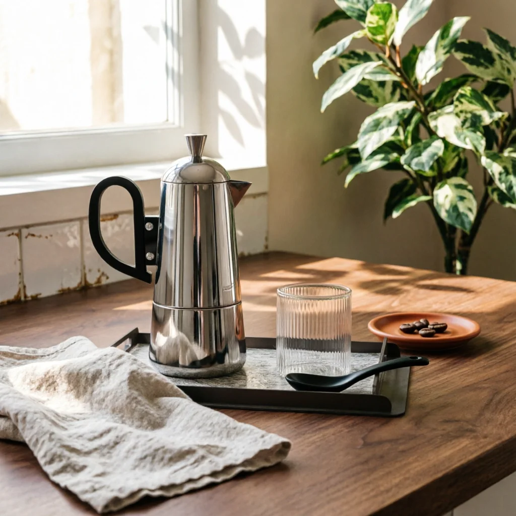 

Coffee Kettle with Loop Handle Polished Stainless Steel Coffee Kettle Teakettle Easy to Clean Tabletop Pot Ergonomic