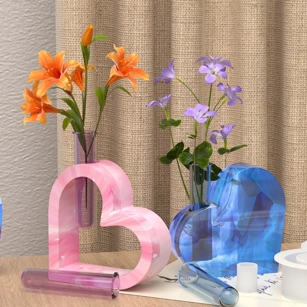 Arched Square Rectangular Round Hydroponic Vase Silicone Mold DIY Gypsum Concrete Cement Test Tube Vase Epoxy Resin Molds