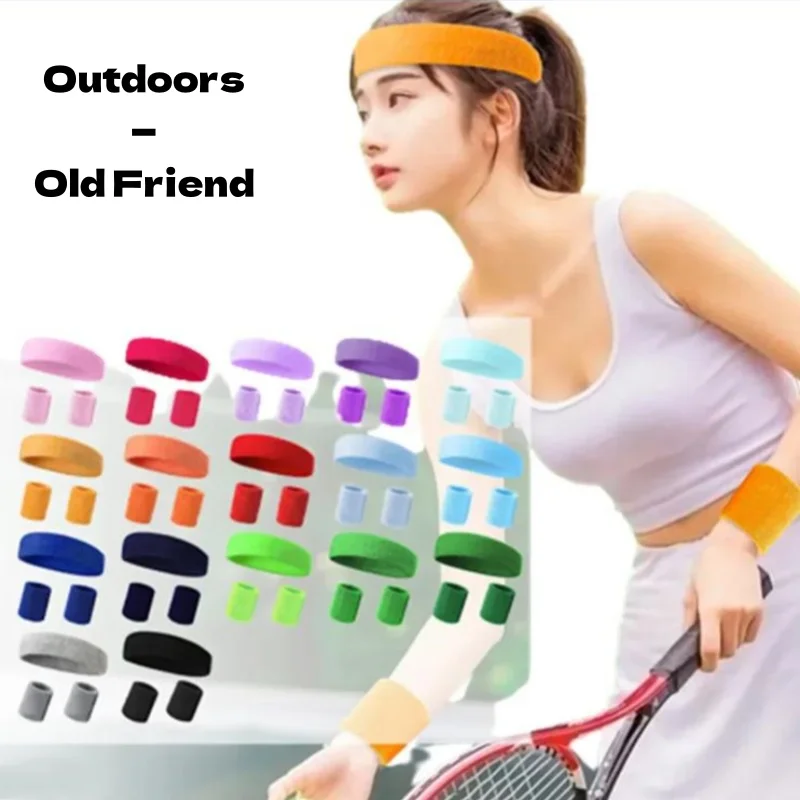 

New 3PCs/set Sports Headband Sweatband Stretch Elastic Outdoor Sport Sweat Headband Wristband Women Gym Running Tennis Headwrap