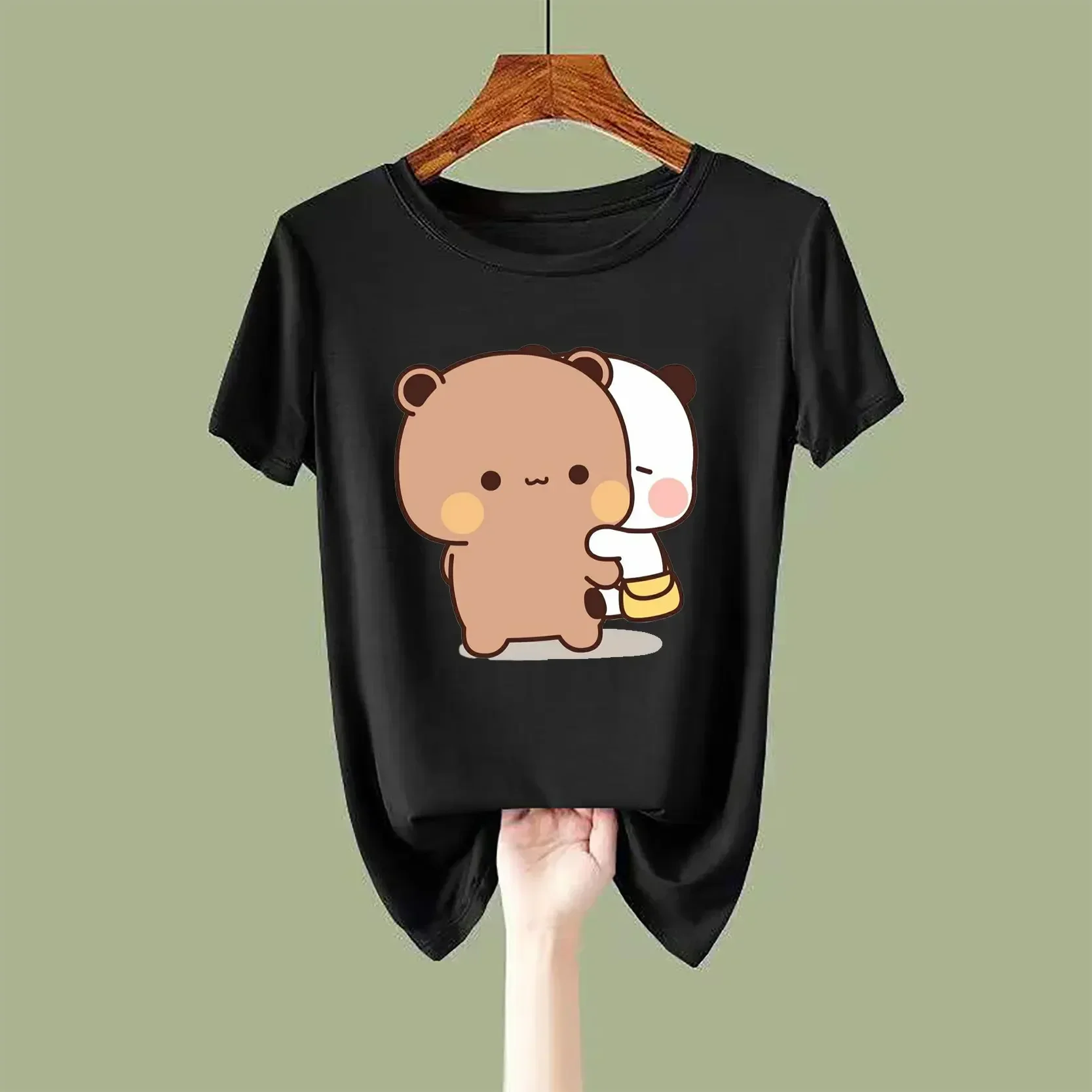 Kawaii men casual everyday top bear anime streetwear fashion man Hot Sale Bubu Dudu Katone Summer short sleeve printed T-shirt